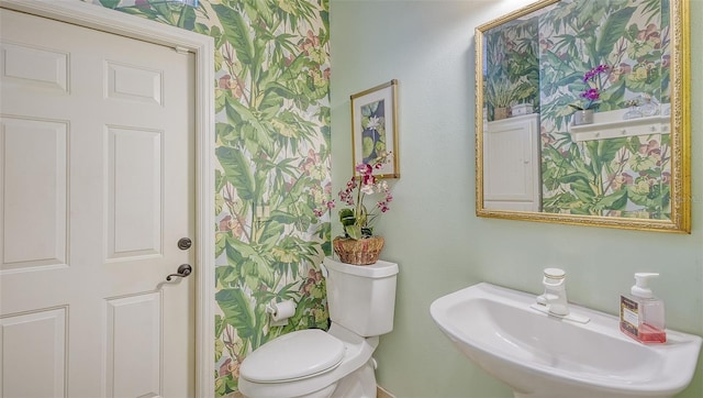 bathroom with toilet and sink