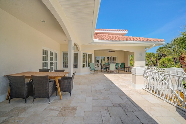 view of patio / terrace with ceiling fan