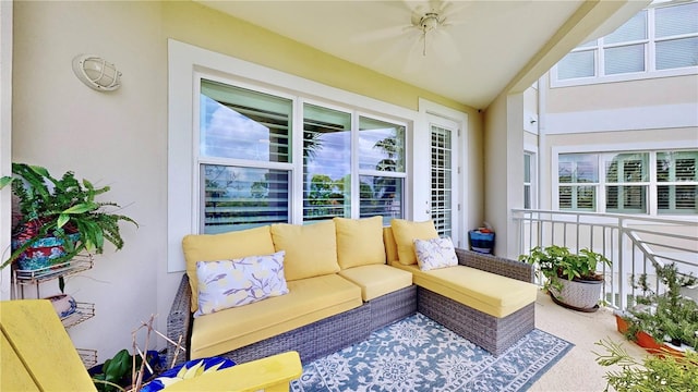 sunroom / solarium featuring lofted ceiling