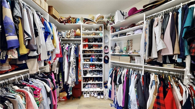 view of walk in closet