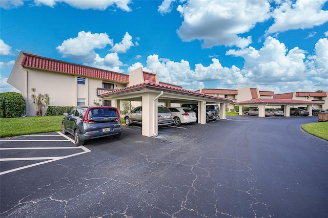 view of car parking with a carport