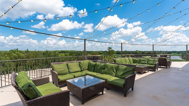 view of patio with an outdoor hangout area