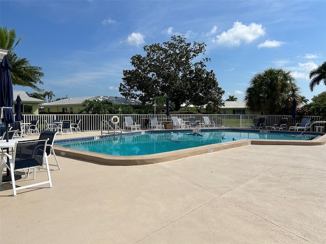 view of pool featuring a patio area