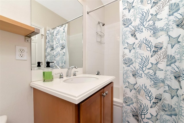 553 Bahia Beach Blvd, Ruskin, FL 33570 - full bathroom with vanity, shower / tub combo, and toilet
