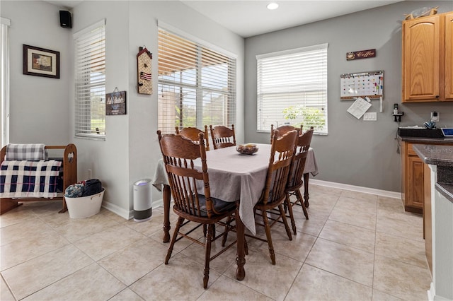 view of tiled dining room