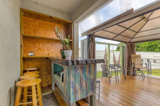 interior space with hardwood / wood-style flooring