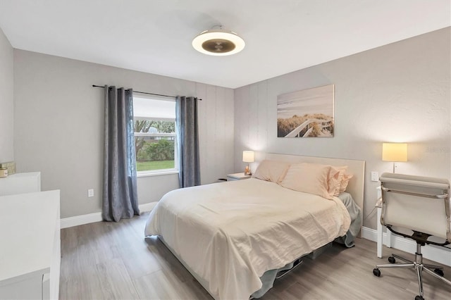 bedroom featuring light hardwood / wood-style floors