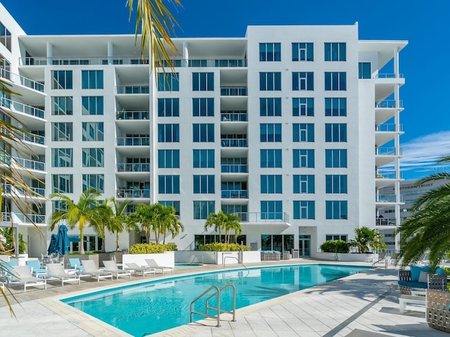 view of pool with a patio