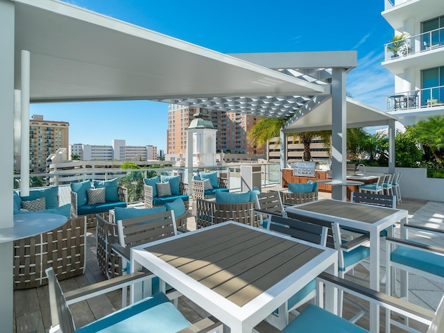 view of patio / terrace featuring an outdoor living space