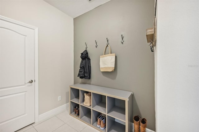 mudroom featuring light tile patterned floors