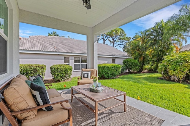 view of patio / terrace with an outdoor living space