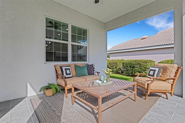 view of patio with an outdoor living space