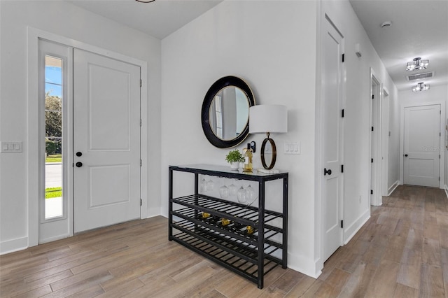 foyer entrance featuring light hardwood / wood-style floors and plenty of natural light