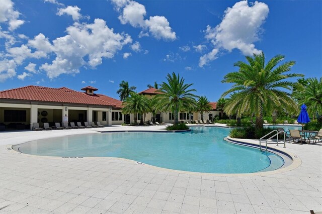 view of pool featuring a patio area