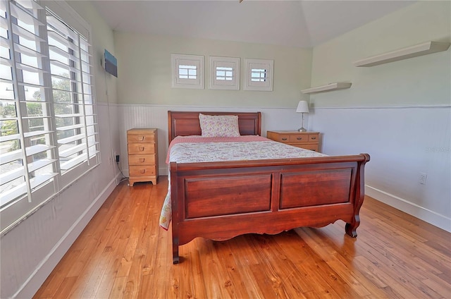 bedroom with light hardwood / wood-style flooring