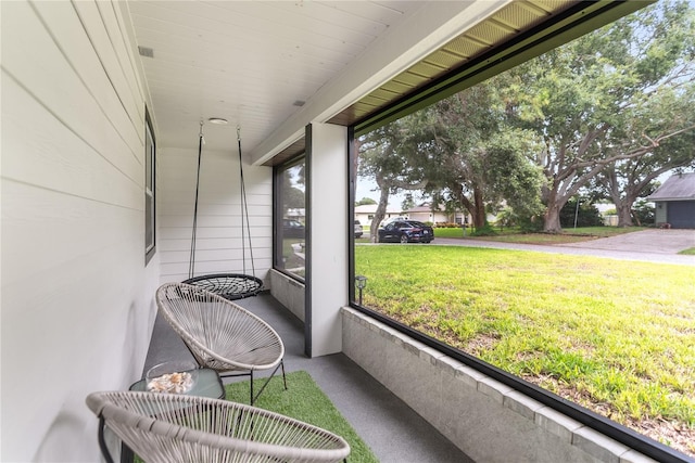 view of sunroom