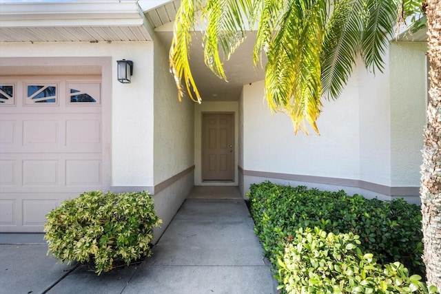 entrance to property with a garage