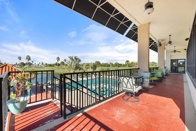 balcony with a water view