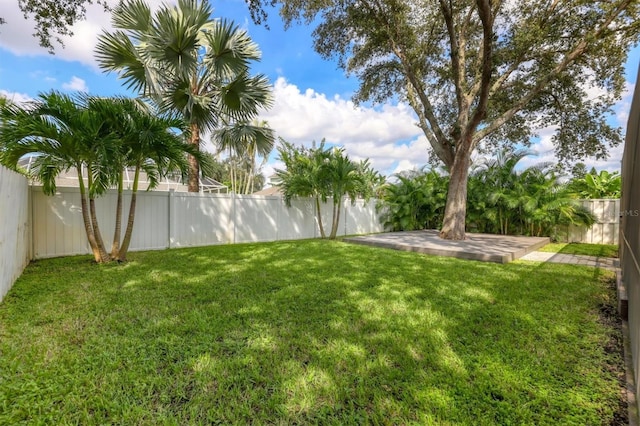 view of yard with a patio area