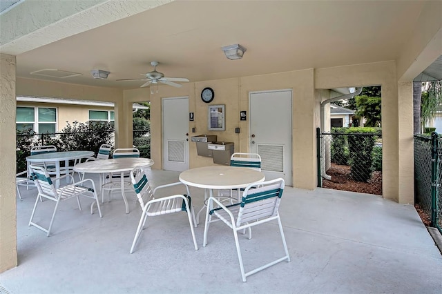 view of patio / terrace with ceiling fan