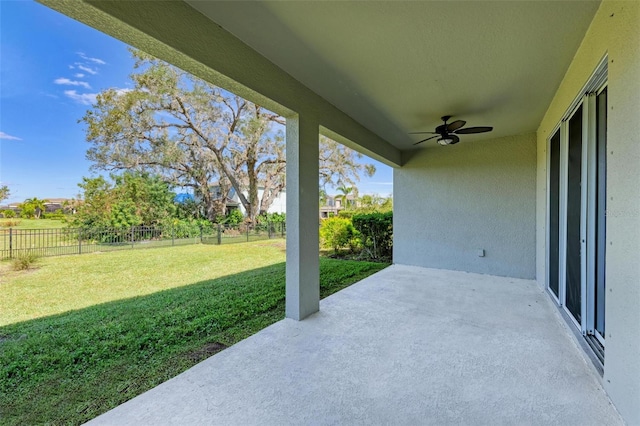 view of patio / terrace with ceiling fan