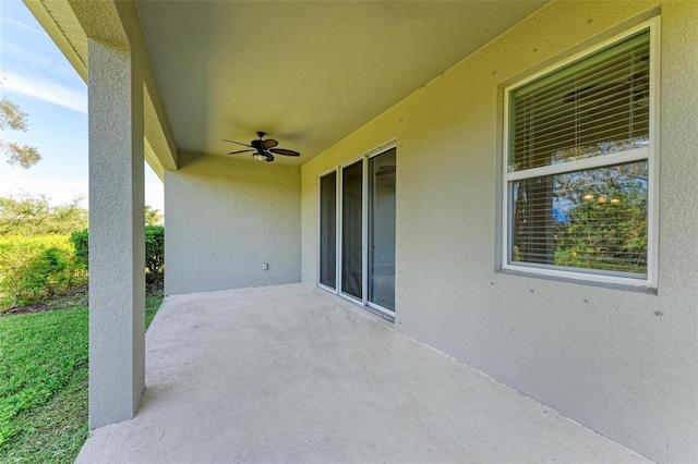 view of patio / terrace with ceiling fan