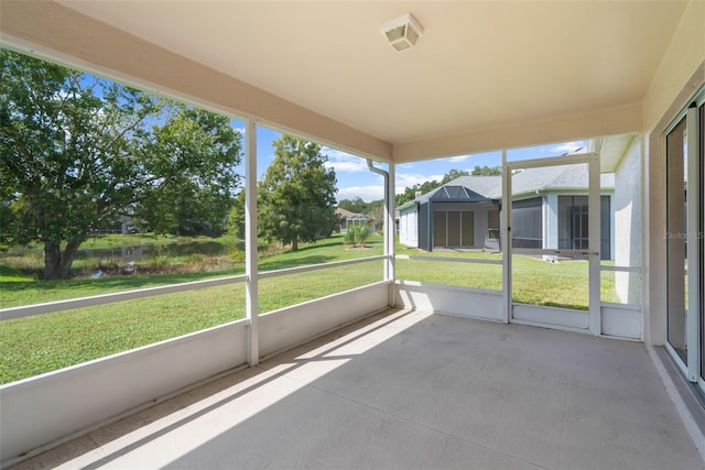 unfurnished sunroom with a healthy amount of sunlight