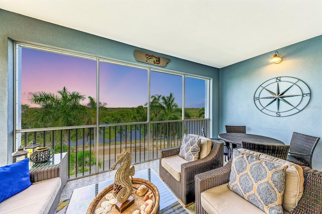 interior space featuring an outdoor hangout area