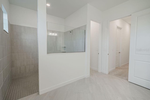 bathroom featuring walk in shower