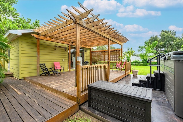 deck with a pergola