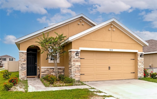 view of front of house with a garage