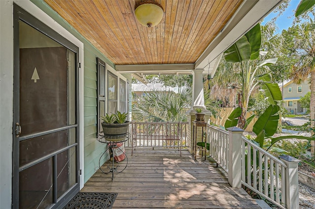 wooden deck featuring a porch