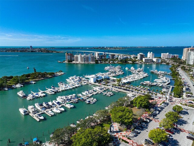 1677 4th St, Sarasota, FL 34236 - aerial view with a water view and a view of city