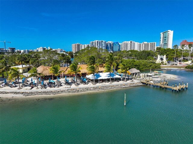 1677 4th St, Sarasota, FL 34236 - bird's eye view with a view of city and a water view