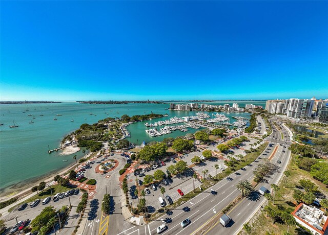1677 4th St, Sarasota, FL 34236 - birds eye view of property featuring a water view