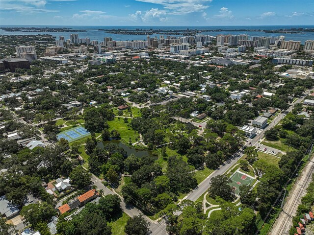 1677 4th St, Sarasota, FL 34236 - drone / aerial view featuring a water view