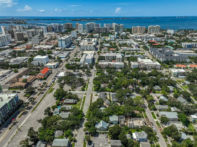 1677 4th St, Sarasota, FL 34236 - aerial view featuring a water view and a view of city
