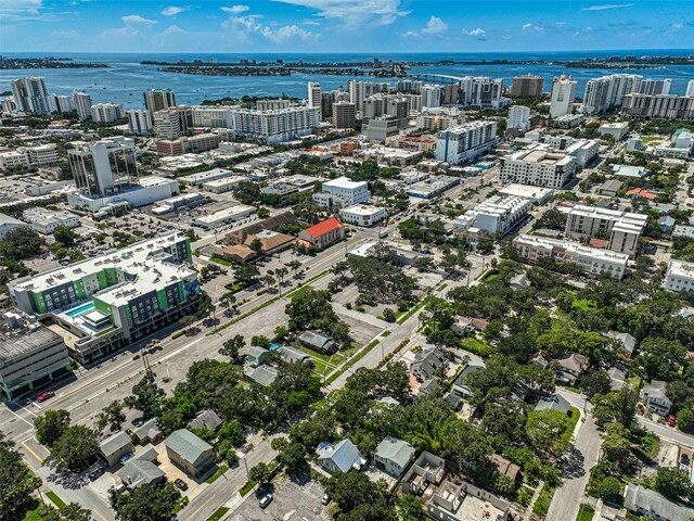 1677 4th St, Sarasota, FL 34236 - birds eye view of property with a water view and a city view