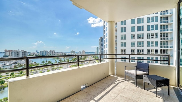 balcony with a water view