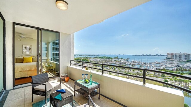 1255 N Gulfstream Ave Unit 1003, Sarasota, FL 34236 - balcony with view of marina and a water view