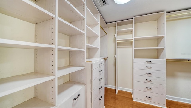 spacious closet featuring wood-type flooring