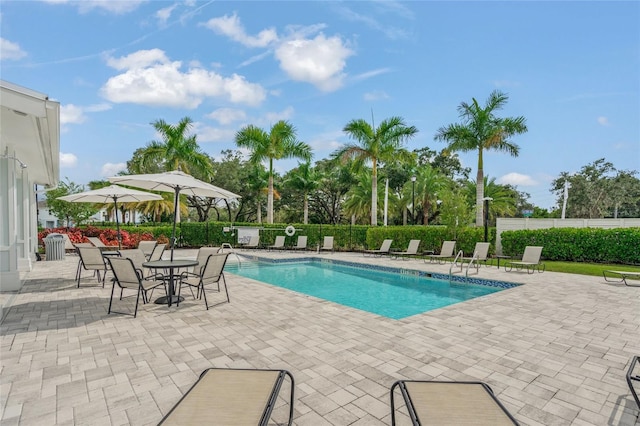 view of pool with a patio area