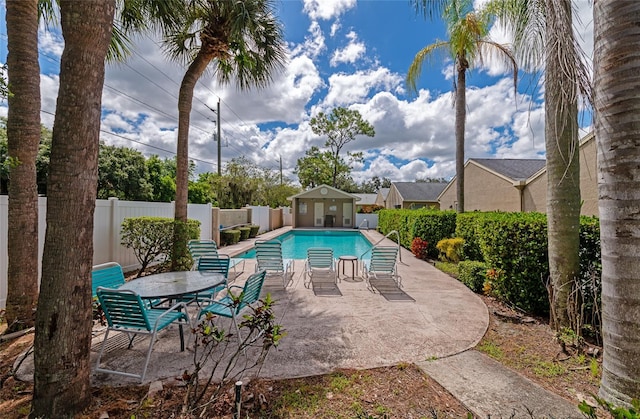 view of pool featuring a patio area