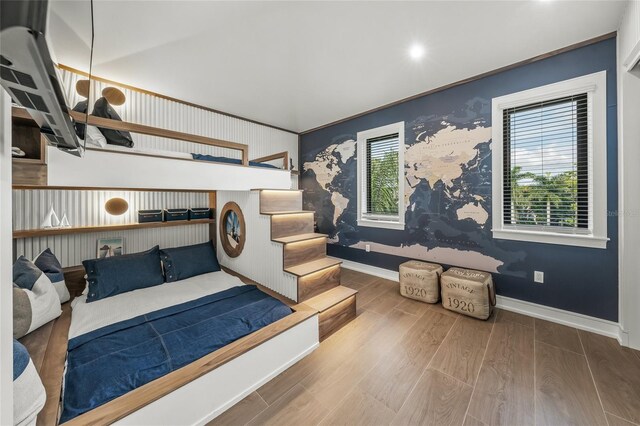 bedroom featuring hardwood / wood-style flooring