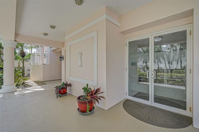 exterior space featuring french doors