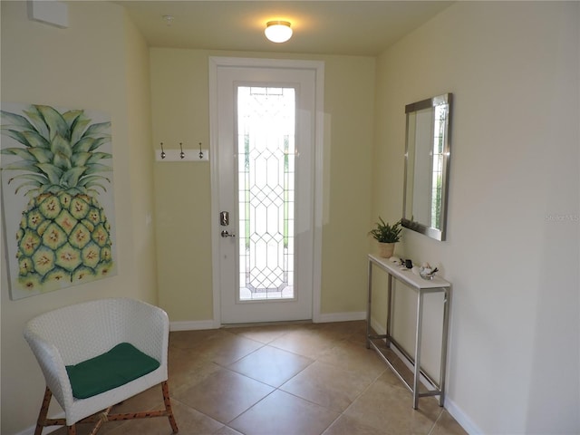 view of tiled foyer entrance