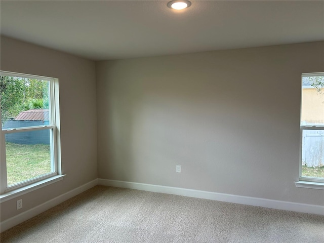 unfurnished room featuring carpet