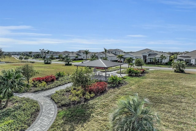 view of yard with a gazebo