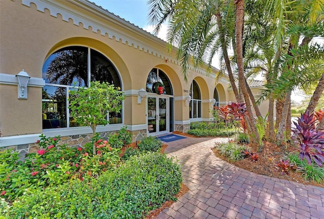 doorway to property with french doors