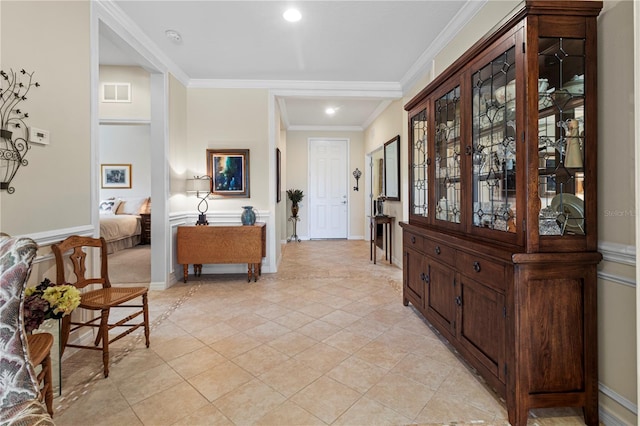 entryway with ornamental molding